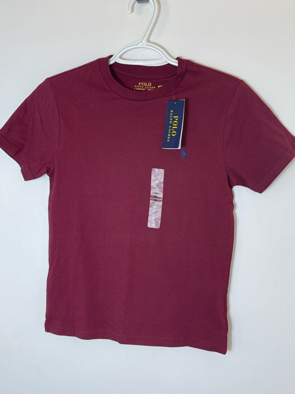 Polo by Ralph Lauren Kids Burgundy Short Sleeve Crew Tee size S(8)